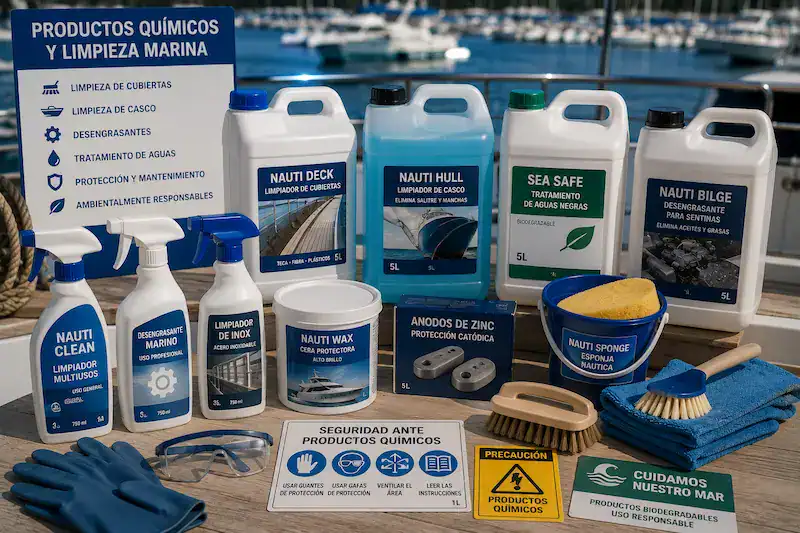 Productos químicos y limpieza marina